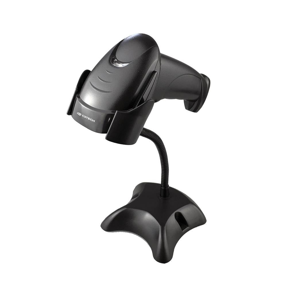 Leitor Código de Barras USB, Com Suporte Incluso, LB-50BK, C3Tech, Preto
