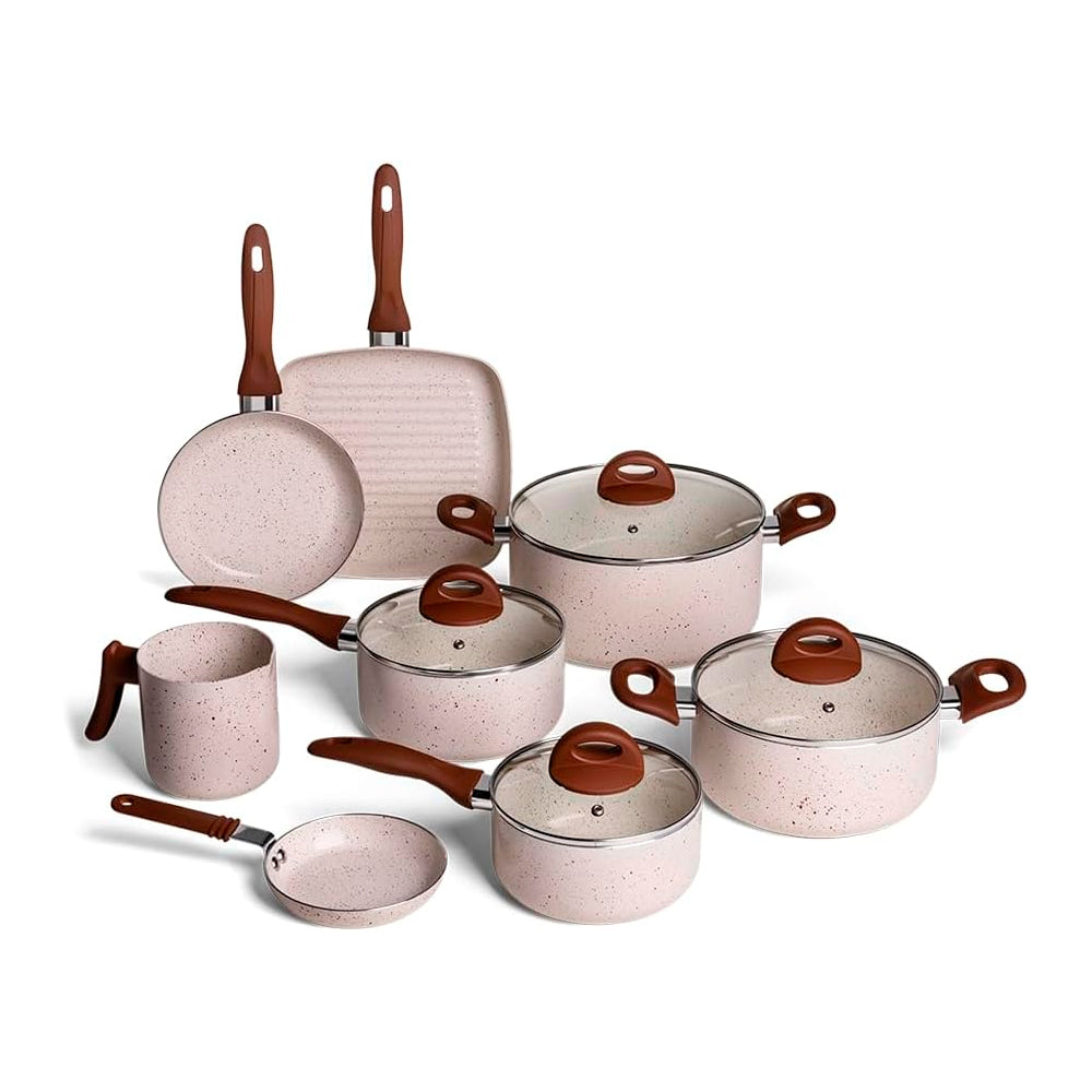 Conjunto de Panelas Brinox, Ceramic Life Smart Plus, Vanilla Com 8 Peças