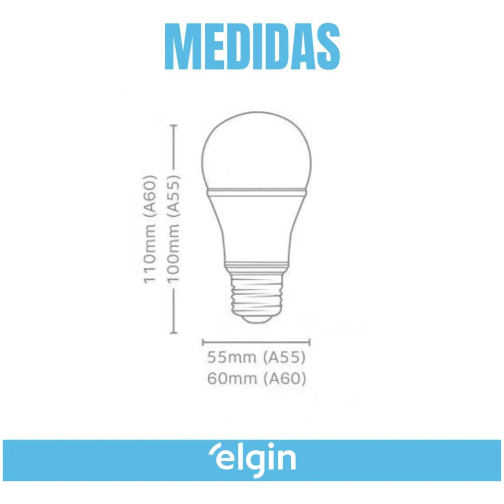 Lâmpada Bulbo Elgin LED 12W 6.500K Bivolt (48BLED2F12YU)