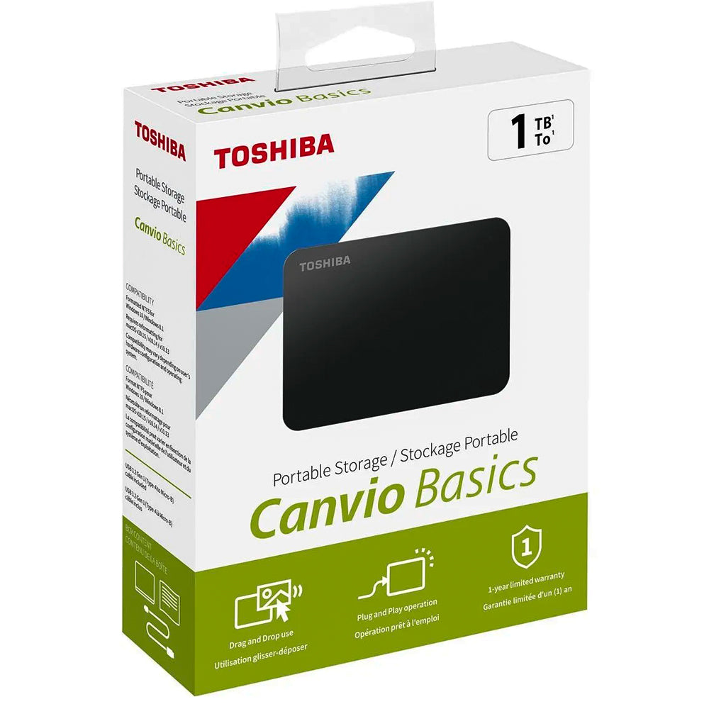 HD Externo 1TB Toshiba Canvio Basics USB 3.0 HDTB410XK3AA- Semi Novo
