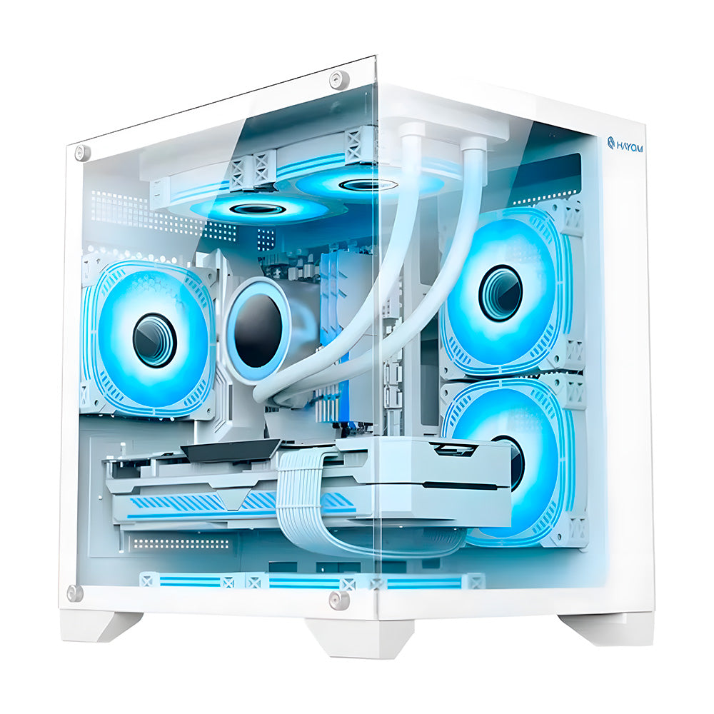 Gabinete Gamer Aquario Branco GB1791 Hayom, Com 4 Fans RGB, Micro-ATX
