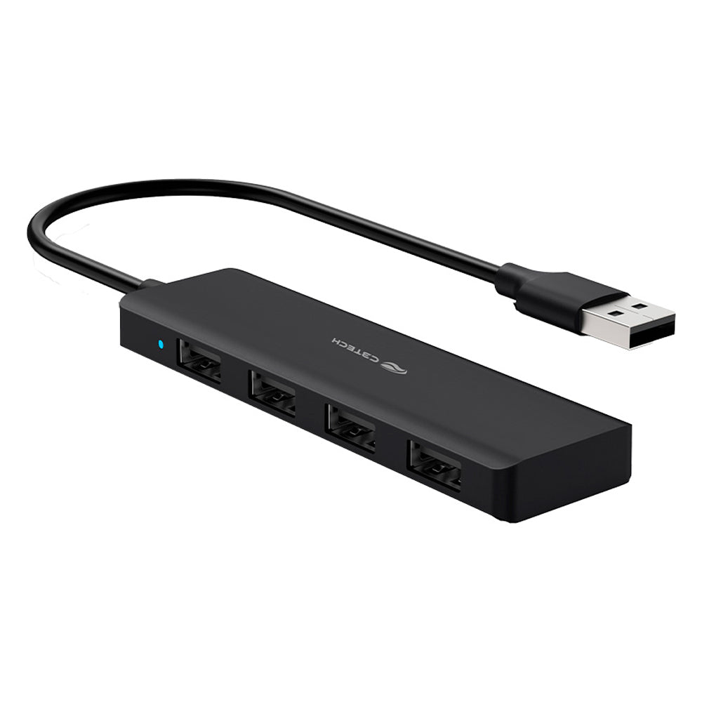 HUB USB 2.0, Com 4 Portas USB 2.0, HU-230BK, C3Tech, Plug and Play, Preto