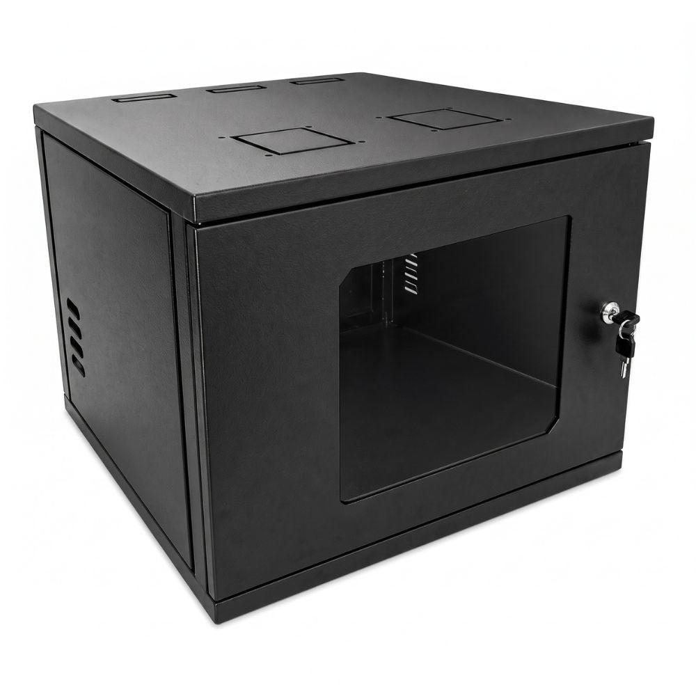 Mini Rack de Parede 19" 8U x 570 mm com Porta de Acrílico Soldado Max Eletron 2050