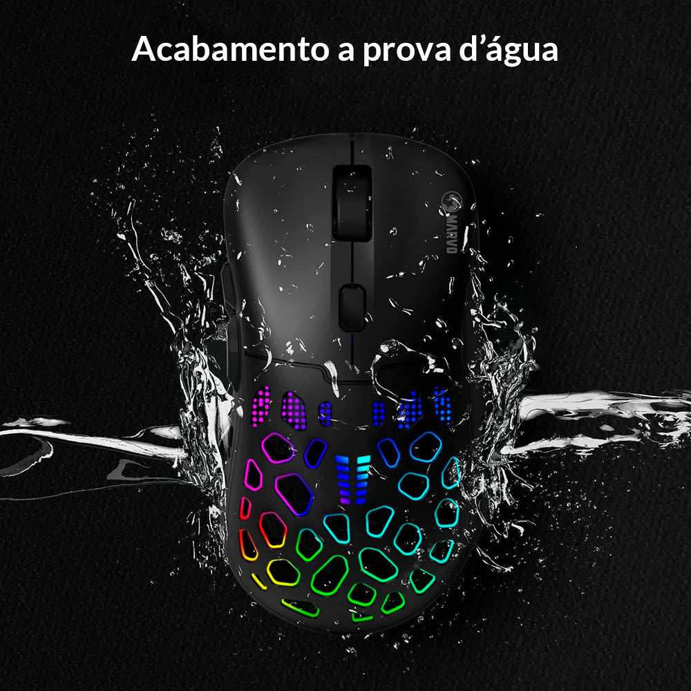Mouse Gamer Marvo Pro G946 Sunspot S2, Sensor Óptico 1.000 DPI, 6 Botões, RGB, Cabo Trançado 1,5m Nylon - Preto