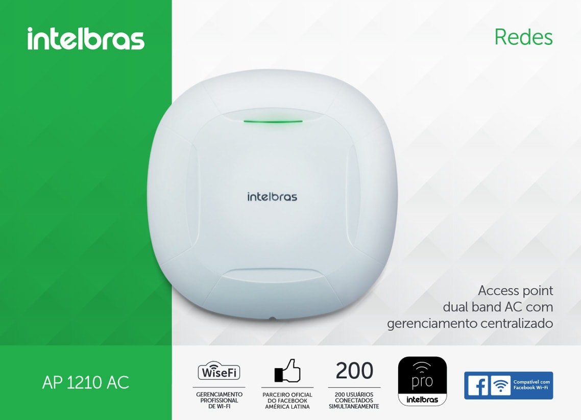 Roteador Access Point Wireless Intelbras Ap1210ac Até 200 Usuários
