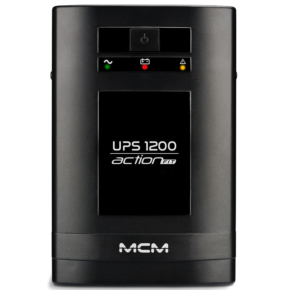 Nobreak MCM 1200VA UPS1200 ACTION FIT 3.1, 6 Tomadas, Trivolt/ 115V - UPS0257 - Com Suporte Para Bateria Estacionária