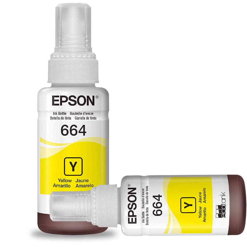 Refil de Tinta Epson 664 Amarelo 70Ml T664320 Rende até 4.000 Páginas, Para L110/L120/L210/L220/L300 (Caixa)