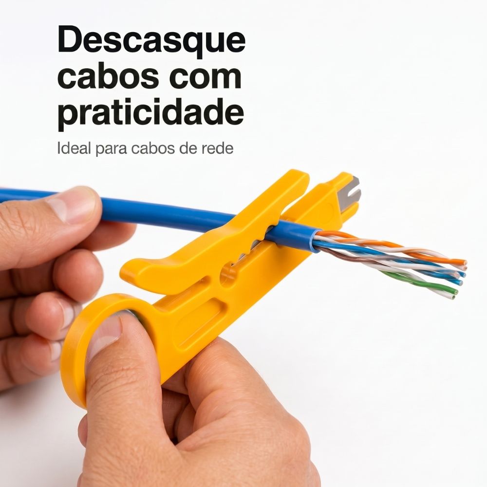 Alicate Multifuncional Para Cabos De Rede RJ45 Descascador E Inseridor Keystone Punch Down