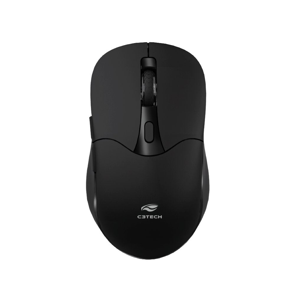 Mouse Sem Fio M‑BT60BK C3Tech Duplo Modo (BT + Nano) 800‑1600 DPI, 6 Botões, Recarregável USB‑C - Preto