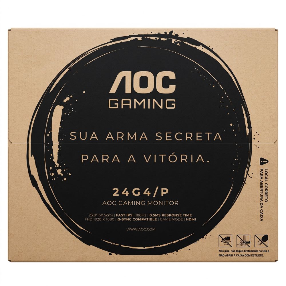 Monitor Gamer AOC G4 24G4/P 24" Full HD 180Hz Fast IPS 0,5ms com Ajuste de Altura