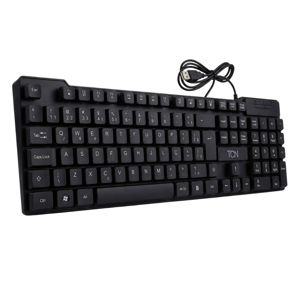 Teclado USB Slim, Plug and Play TCN, ABNT2, 107 Teclas