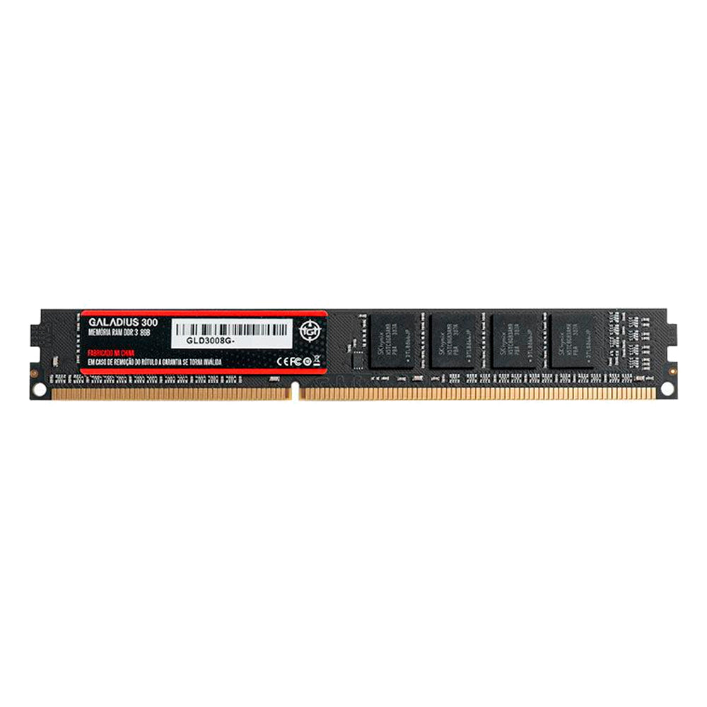 Memoria Ram Desktop 8GB TGT Galadius 300, 8GB (1x8GB), DDR3, 1600MHz, CL9, Preto, TGT-GLD300-8GB