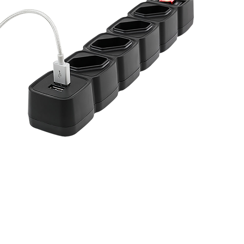 Filtro de Linha, Protetor Eletrônico Intelbras 4 Tomadas, 2 USB, EPE 204 USB - Preto