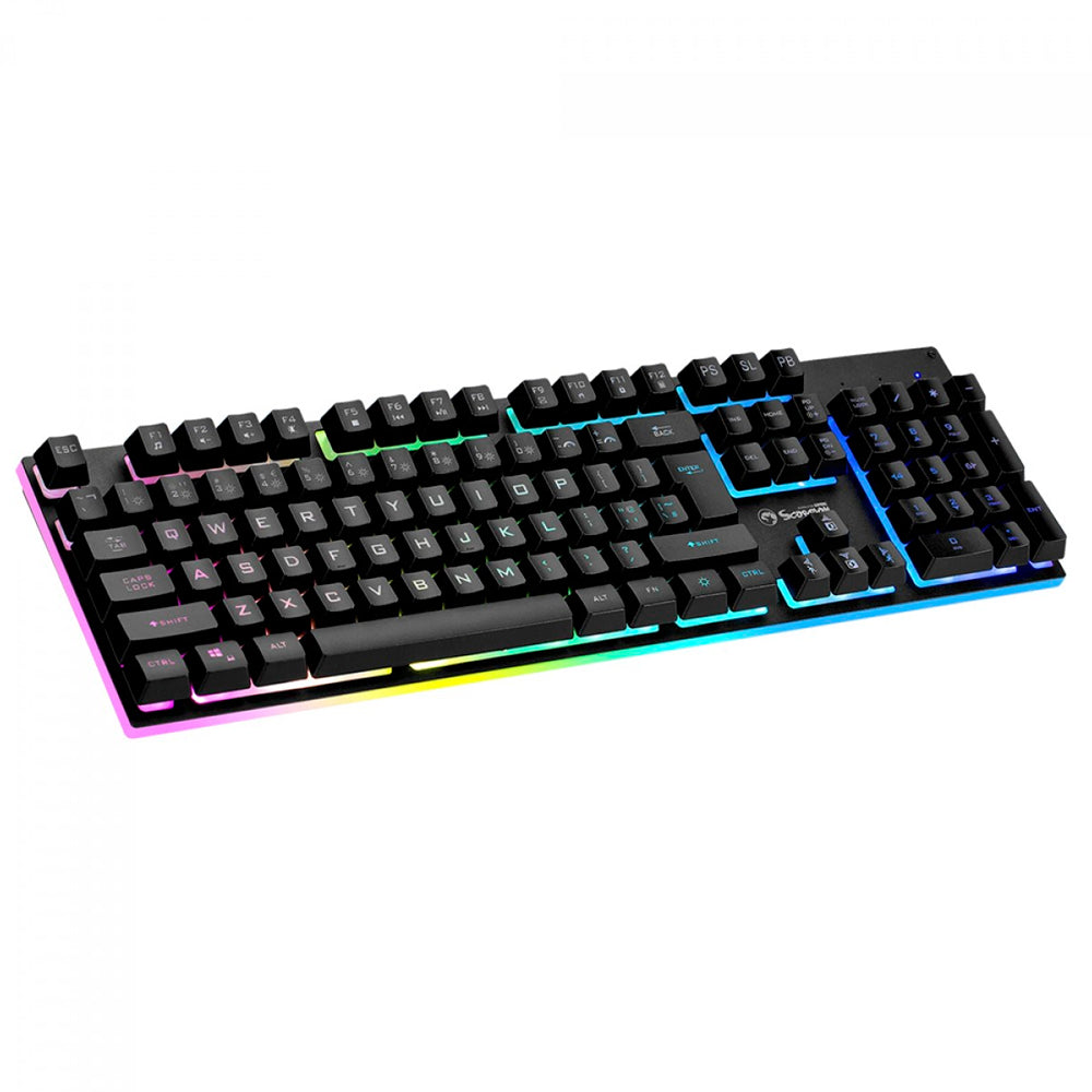 Teclado Gamer Marvo K604-BR com Fio USB, Membrana RGB, Anti-Ghosting, 104 Teclas, 12 Teclas Multimídia, ABNT2 - Preto