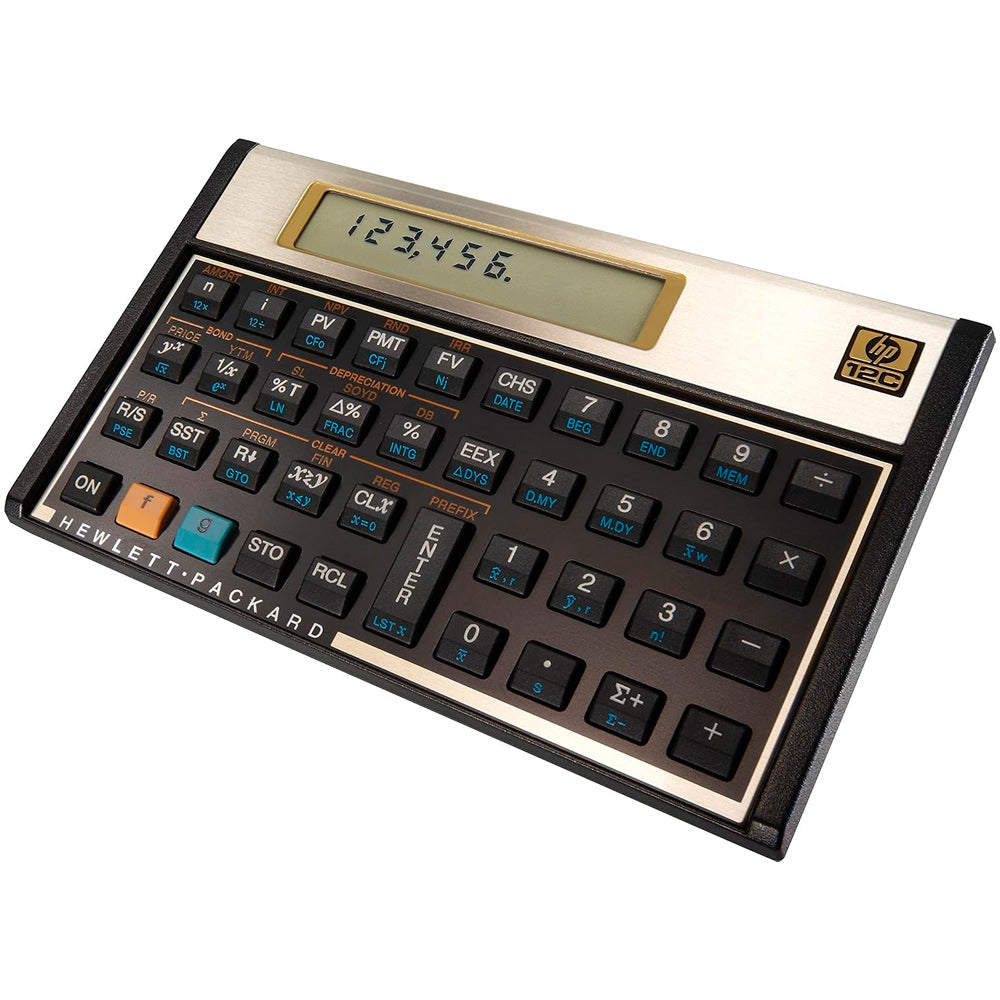 HP 12C Gold Calculadora Financeira Original, 120 Funções, RPN, 10 dígitos LCD, Programável