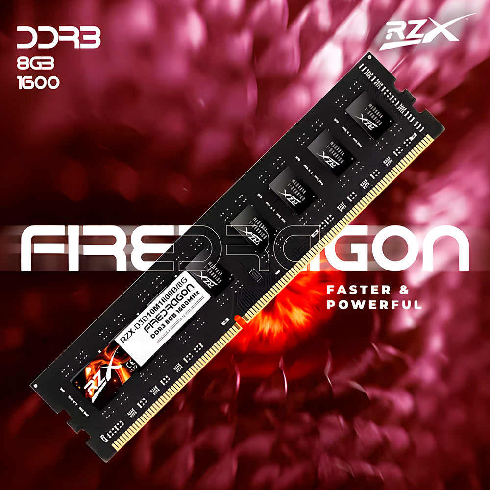 Memória RAM Gamer Desktop 8GB 1600MHz 1.5V DDR3 FireDragon - RZX