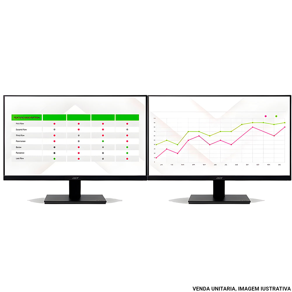 Monitor Gamer Acer 23.8" LED Full HD, 75Hz, 4ms, HDMI e VGA, Adaptive-Sync, VESA, Ajuste de Inclinação - V247Y