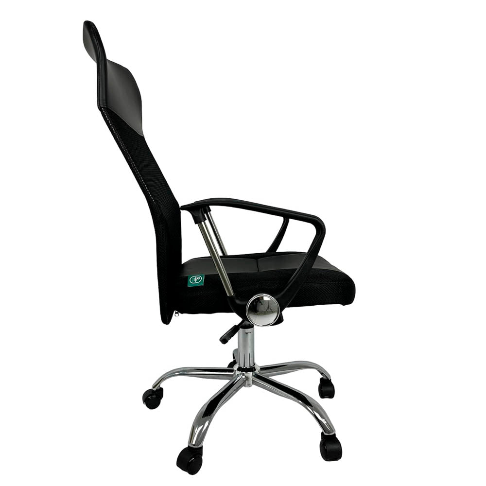 Cadeira Para Escritório Diretor Giratória Ergonômica em Tela Mesh Rohden, Home Office RHO-165,Preta