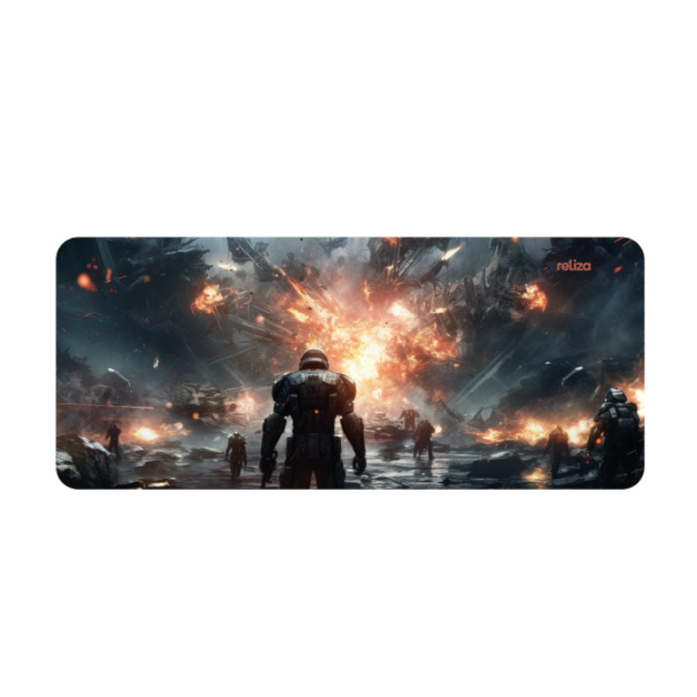 Mouse Pad Gamer 30x70cm, Neoprene Legítimo, Base Antiderrapante, Reliza - Estampa Halo