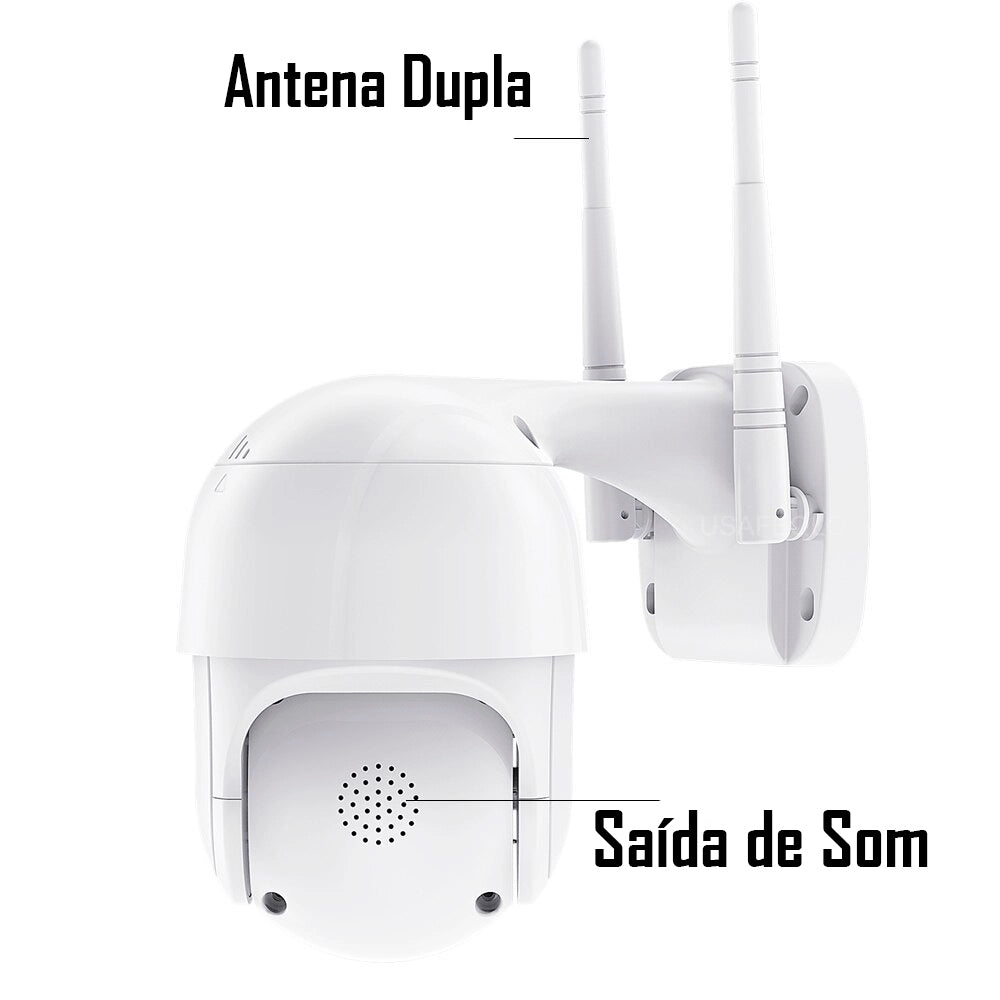 Câmera De Segurança IP Wi-Fi Externa Giratória Visão Noturna-Detectora De Áudio- Detecção Facial-Wifi Smart Camera
