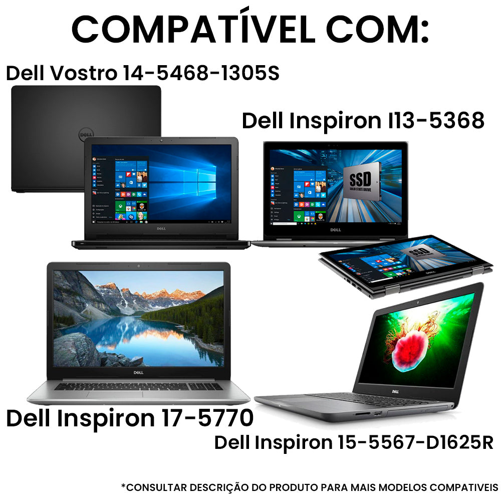 Bateria Notebook Compativel Com Dell Inspiron WDX0R - 11.1V -3700mAh, 41WH - Polimero