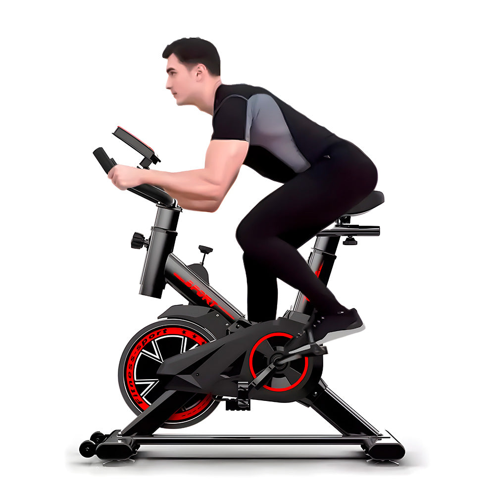 Bicicleta Ergométrica Fitness Spinning Preto e Vermelho