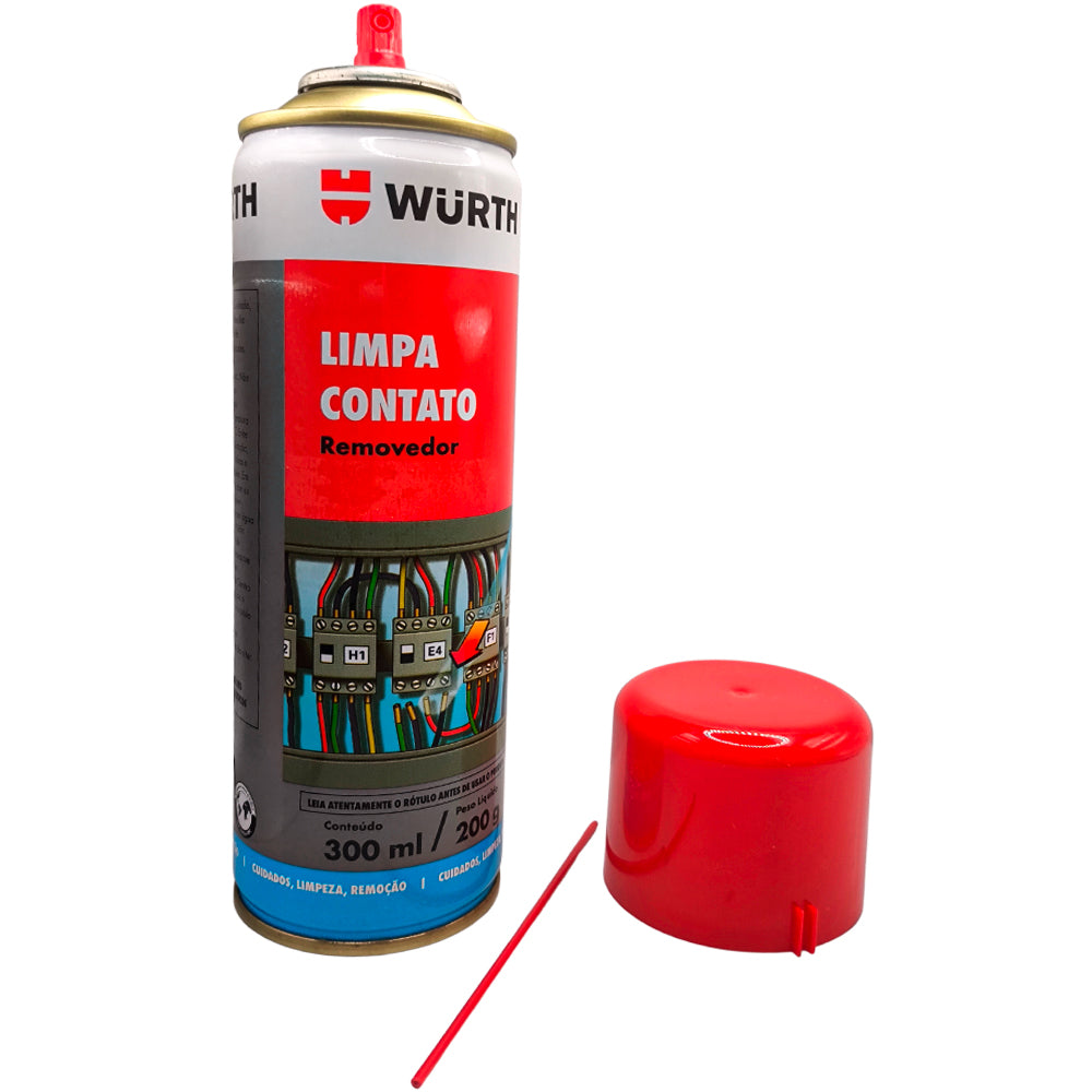 Limpa Contato Spray Wurth 300ml 200g Removedor de Resíduos Elétricos, Limpeza Eletrônica