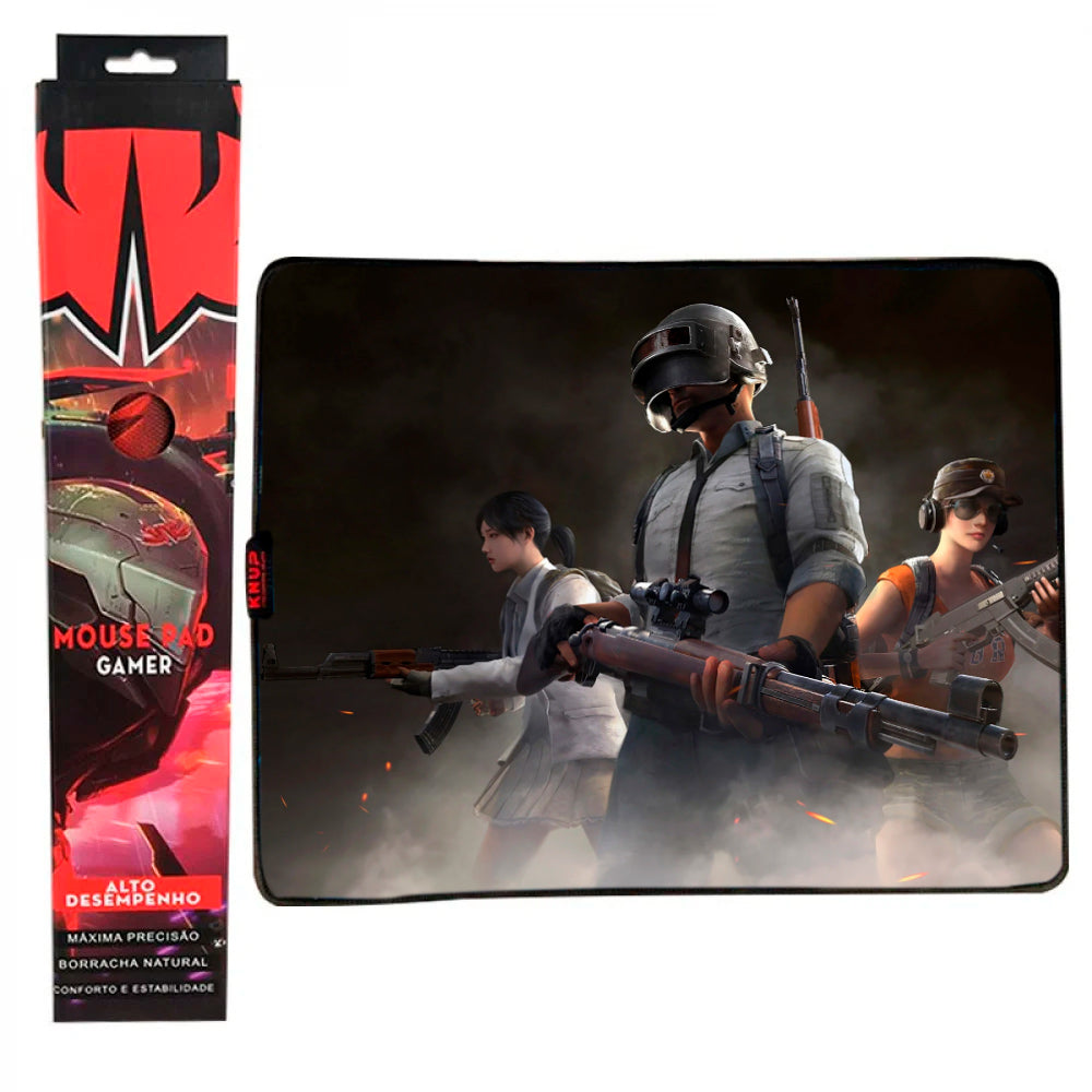 Mouse Pad Gamer Grande KNUP, 420x320mm Superficíe Têxtil Antiderrapante, Borda Costurada - KP-S07
