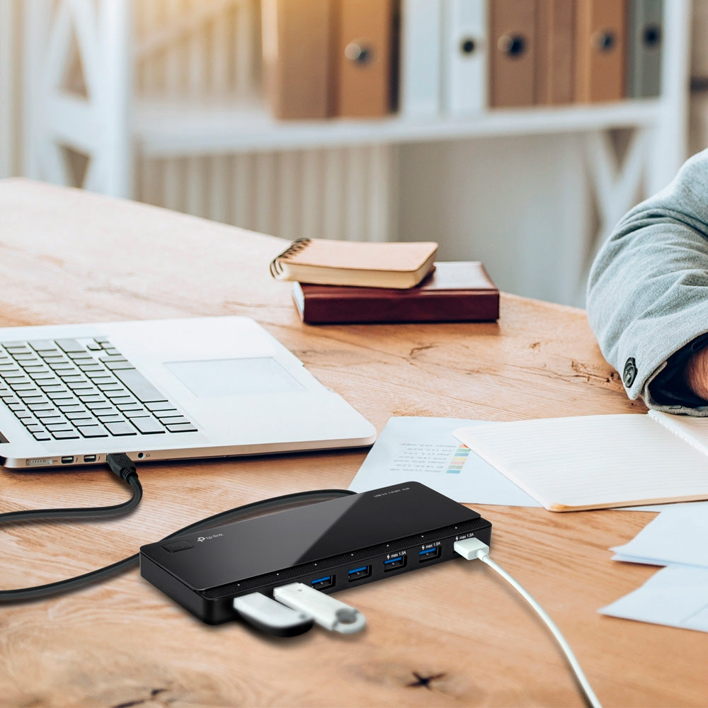 HUB USB 3.0 TP Link UH700, com 7 Portas Velocidade 5 Gbps, Fonte Externa 12V 2.5A 3 Portas 1.5A, Chipset VIA VL812