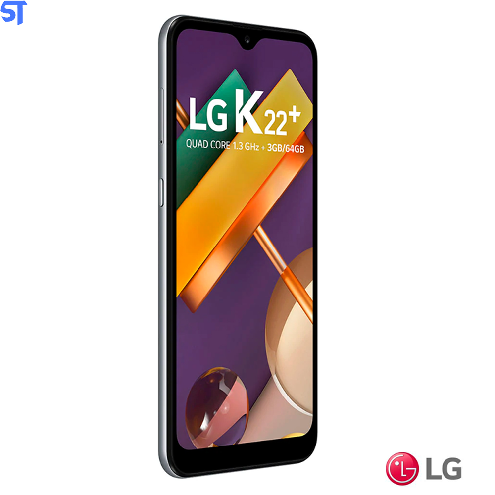 Celular LG K22 Plus 64GB / 3GB RAM / Dual SIM / 4G LTE / Tela 6.2" / Câmeras 12MP + 2MP e 5MP - Titanium (LMK200HAW