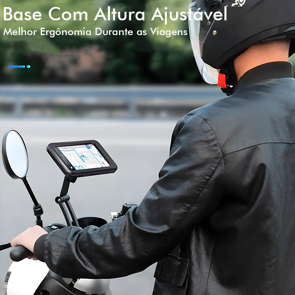 Suporte Para Celular, Impermeável, Para Bicicleta e Moto, Com Articulação e Rotação 360º - Preto