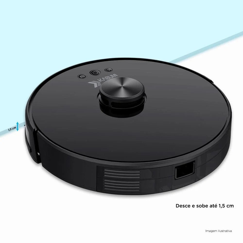 Robô Aspirador de Pó KaBuM! Smart 700, Aspira e Passa Pano, Compatível com Google Assistant e Alexa XR500 Bivolt - Preto