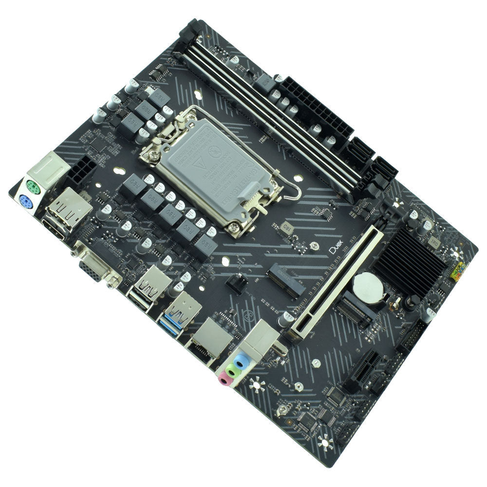 Placa Mãe Duex DX-H610ZG M.2 Chipset H610, LGA 1700, mATX, Dual Channel DDR4 até 64GB 3200MHz, 4xSATA 6Gb/s