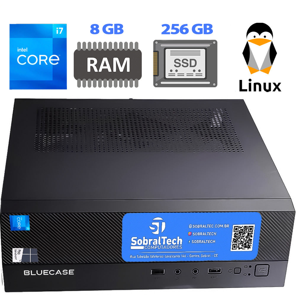 Computador Mini Micro ATX Slim Core i7- 3th 3770,  Memória 8GB, SSD 256GB - Vertical e Horizontal / MINI-ITX -Linux