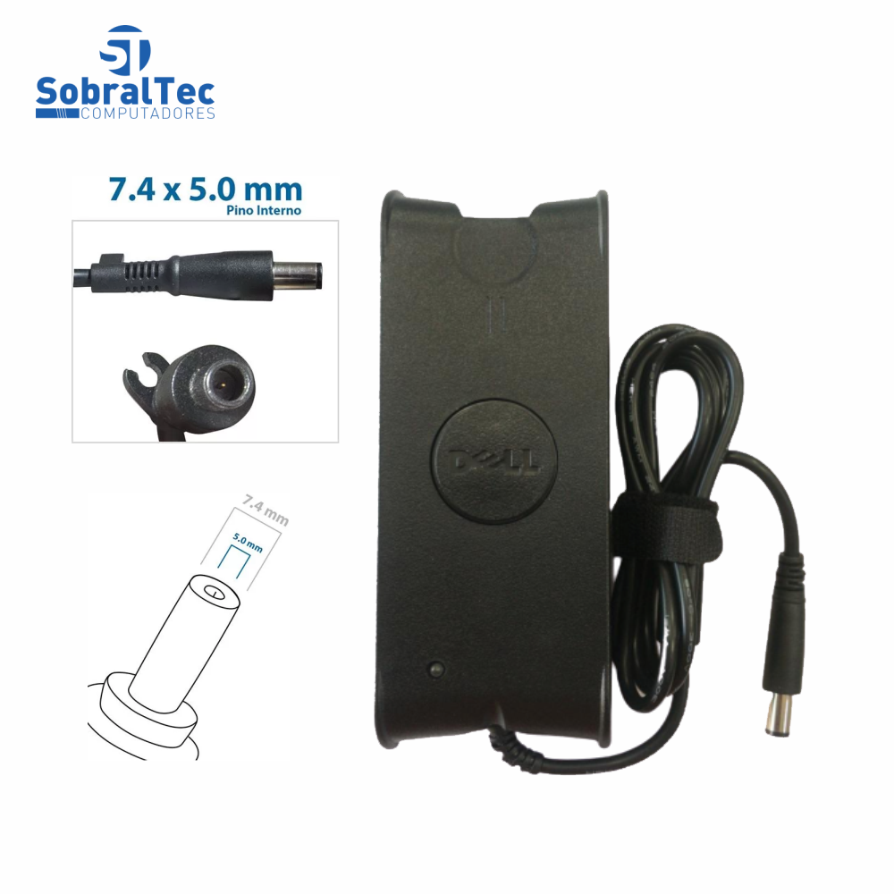 Fonte Carregador Para Notebook Dell 19,5V 4,62A 90W 7.4 x 5.0mm PA-10