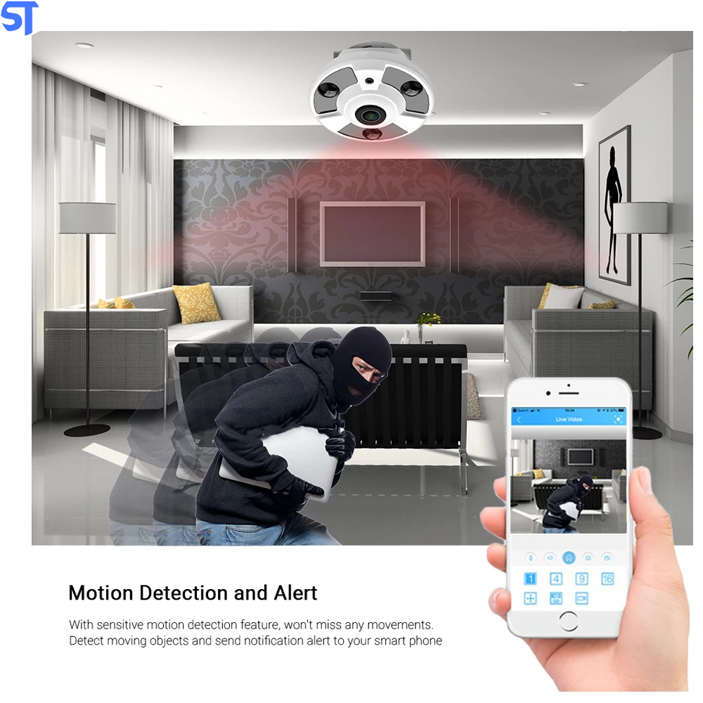 Câmera Ip Poe 48V Lente 1,7mm Hamrolte 8MP 4k  Wi-Fi Interna Detecção Humana Áudio Com Duas Vias- SDQJ3L-I80XM