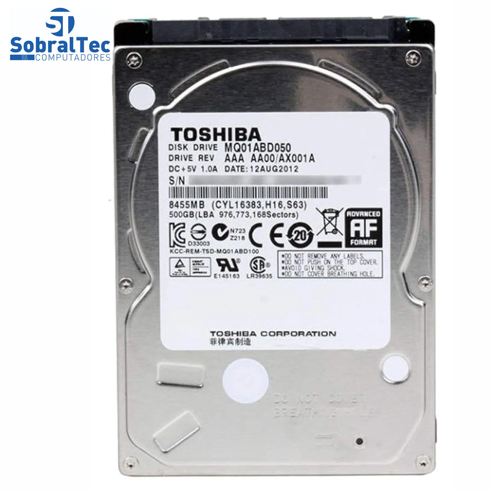 Hd Int. Notebook Toshiba 500 Gb 5400 Rpm 8mb MQ01ACD050