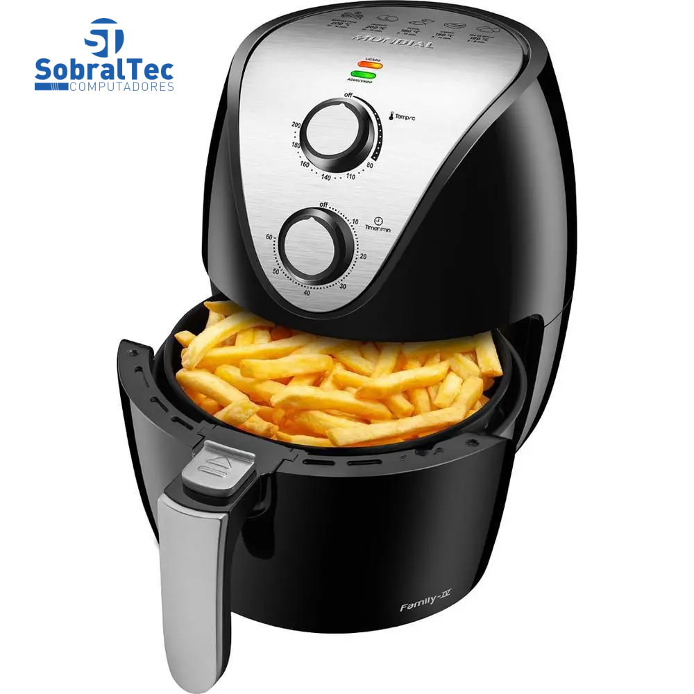 Fritadeira Elétrica sem Óleo/Air Fryer Mondial - New Pratic AF-31 Preto 3,6L com Timer
