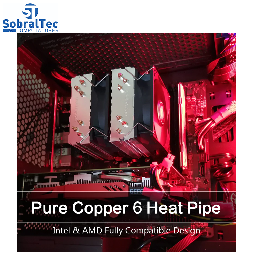 Cooler FAN Gamer  Azul Para Processador Intel e AMD M-X6 Boneco De Neve