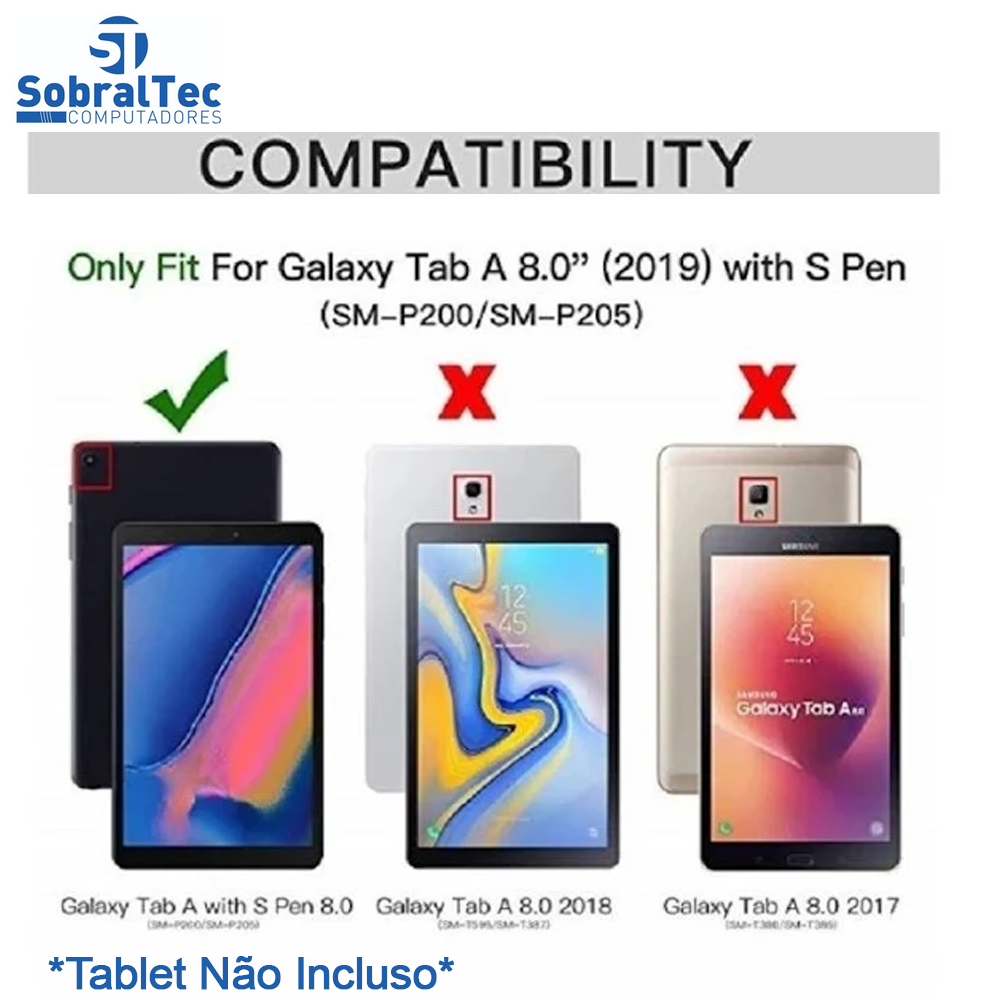 Capa Case Galaxy Tab A 8' Com Slot Para Caneta P200 P205
