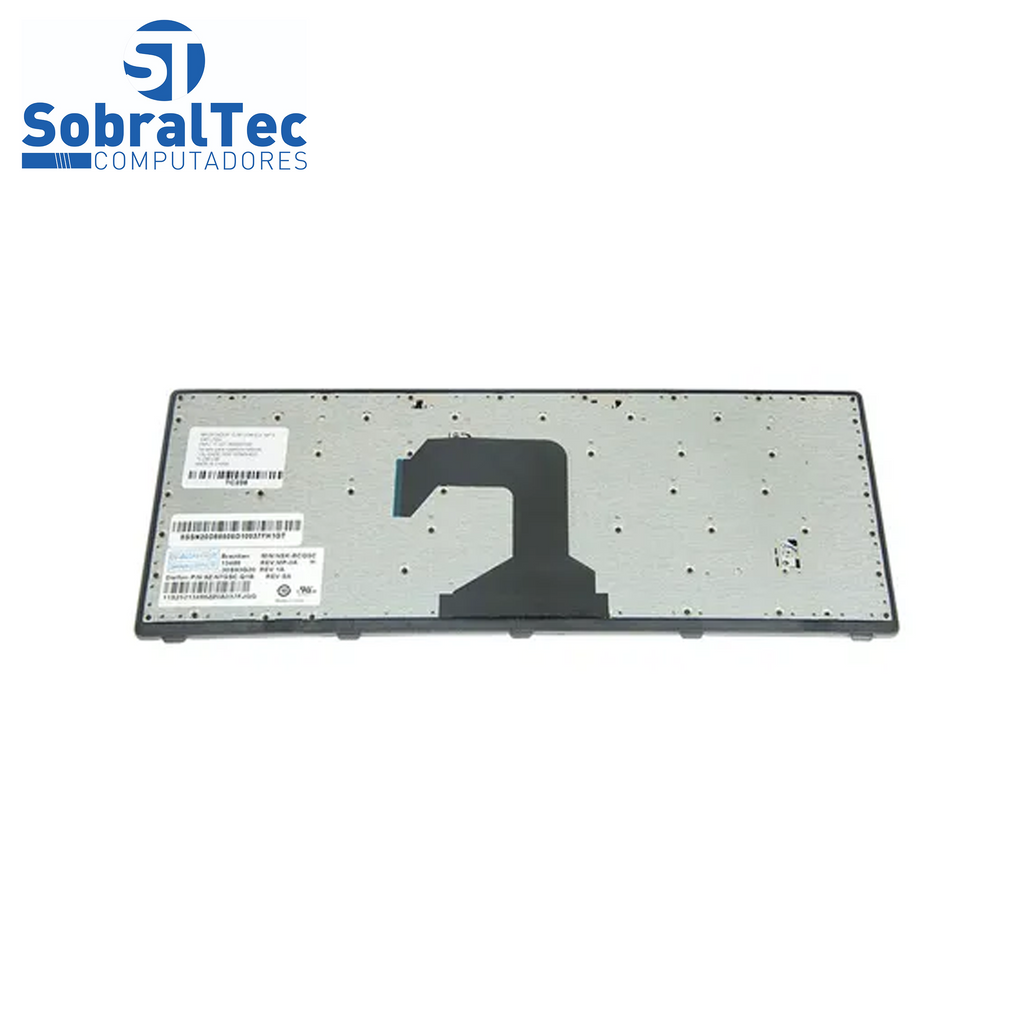 Teclado bringIT Compativel Com Ibm Lenovo G400S - Black - Br - Silver Frame - Big Enter