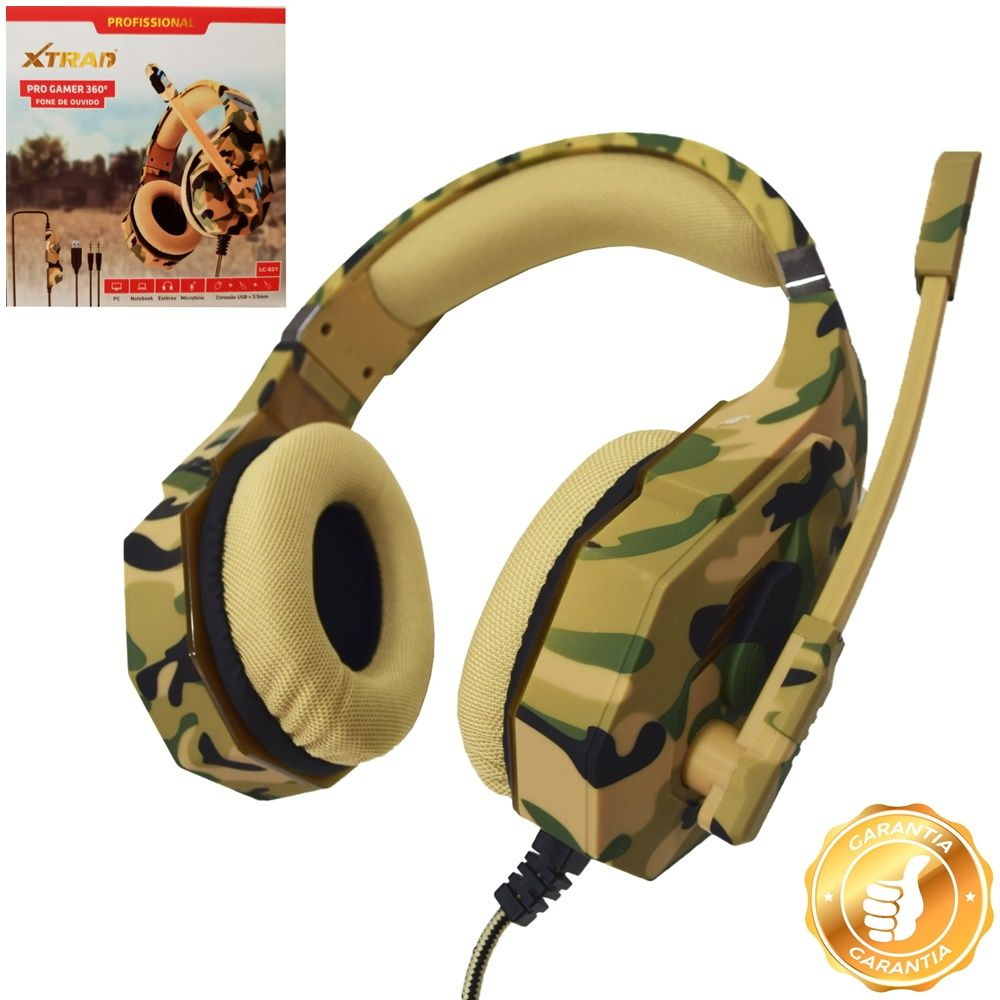 Fone Gamer Headset Camuflado Xtrad LC821