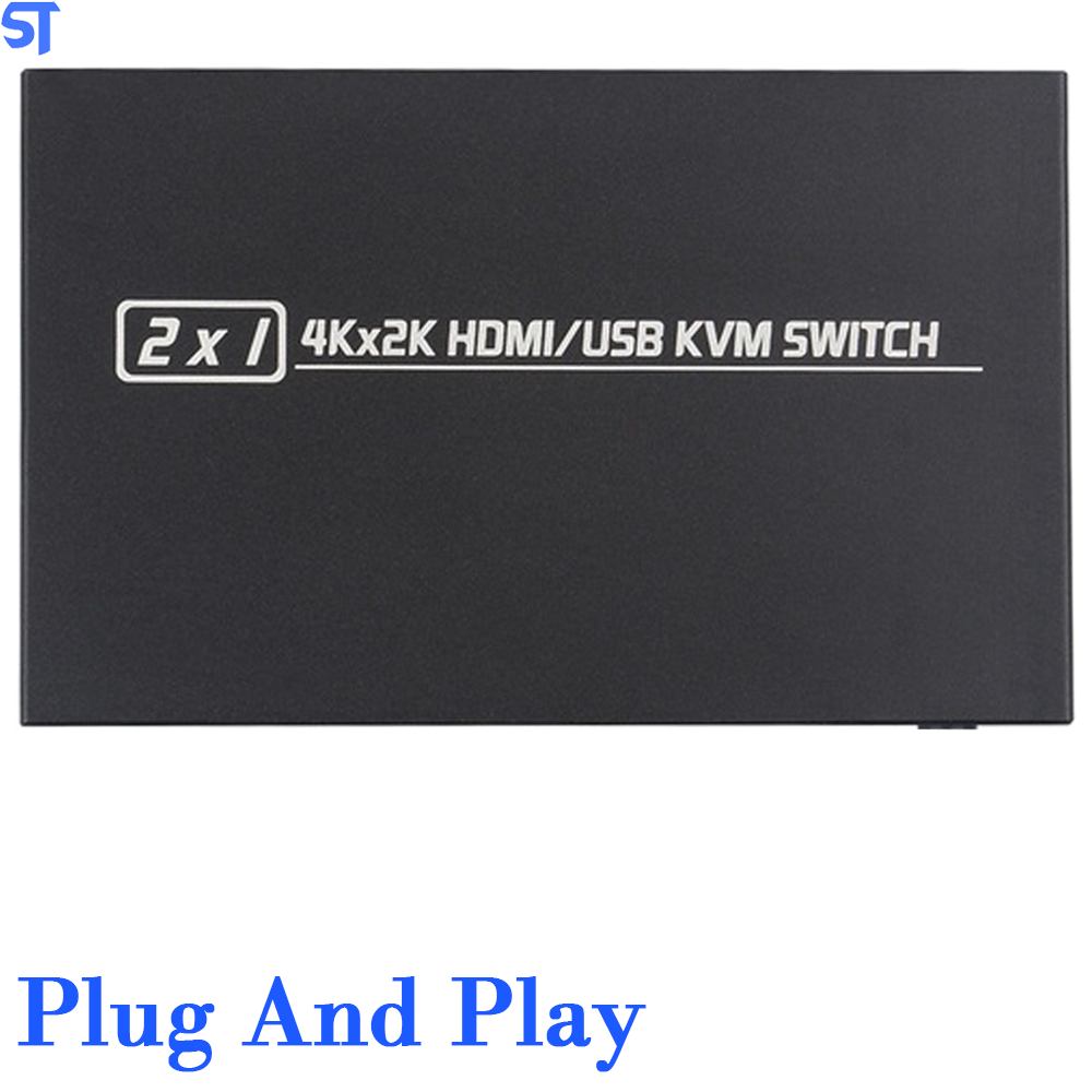 Switch Kvm Splitter 2 Portas Hdmi 4k x 2k Usb Plug And Play Para Teclado e Mouse de Monitor Compartilhado, Adaptativo HD