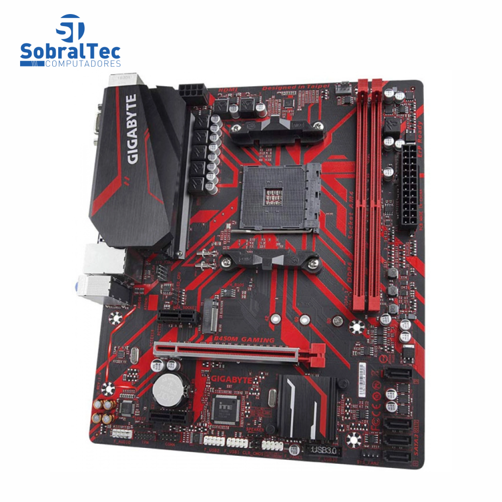 Computador Gamer Ryzen 5 Memória 8GB HD SSD 512GB Placa Vídeo Gigabyte 1050TI 4GB 256Bit