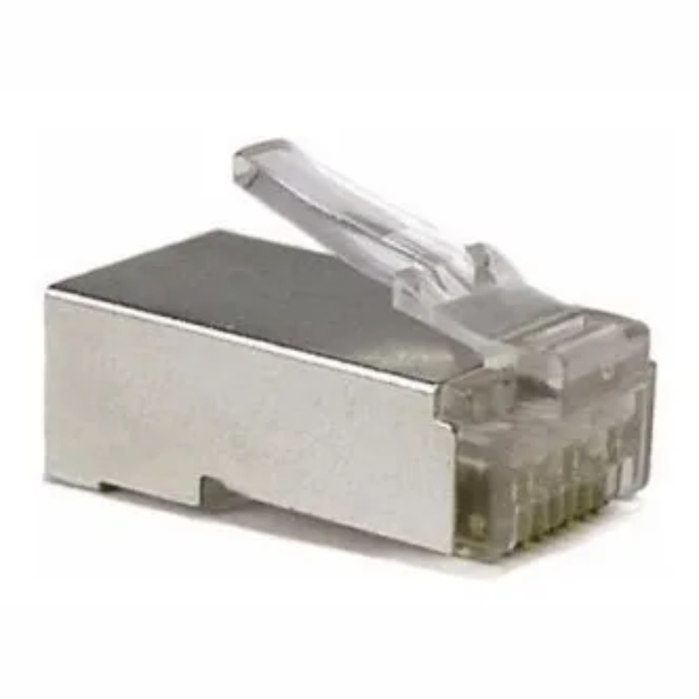 Plug Conector RJ-45 Cat5 Blindado Metálico ( Unidade)