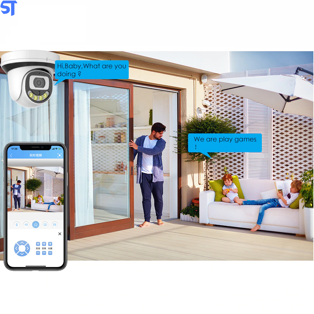 Câmera IP Dome 3MP Detecção De Movimento-Dual Array Leds IR / Visão Noturna-Onvif NVR Áudio de duas vias