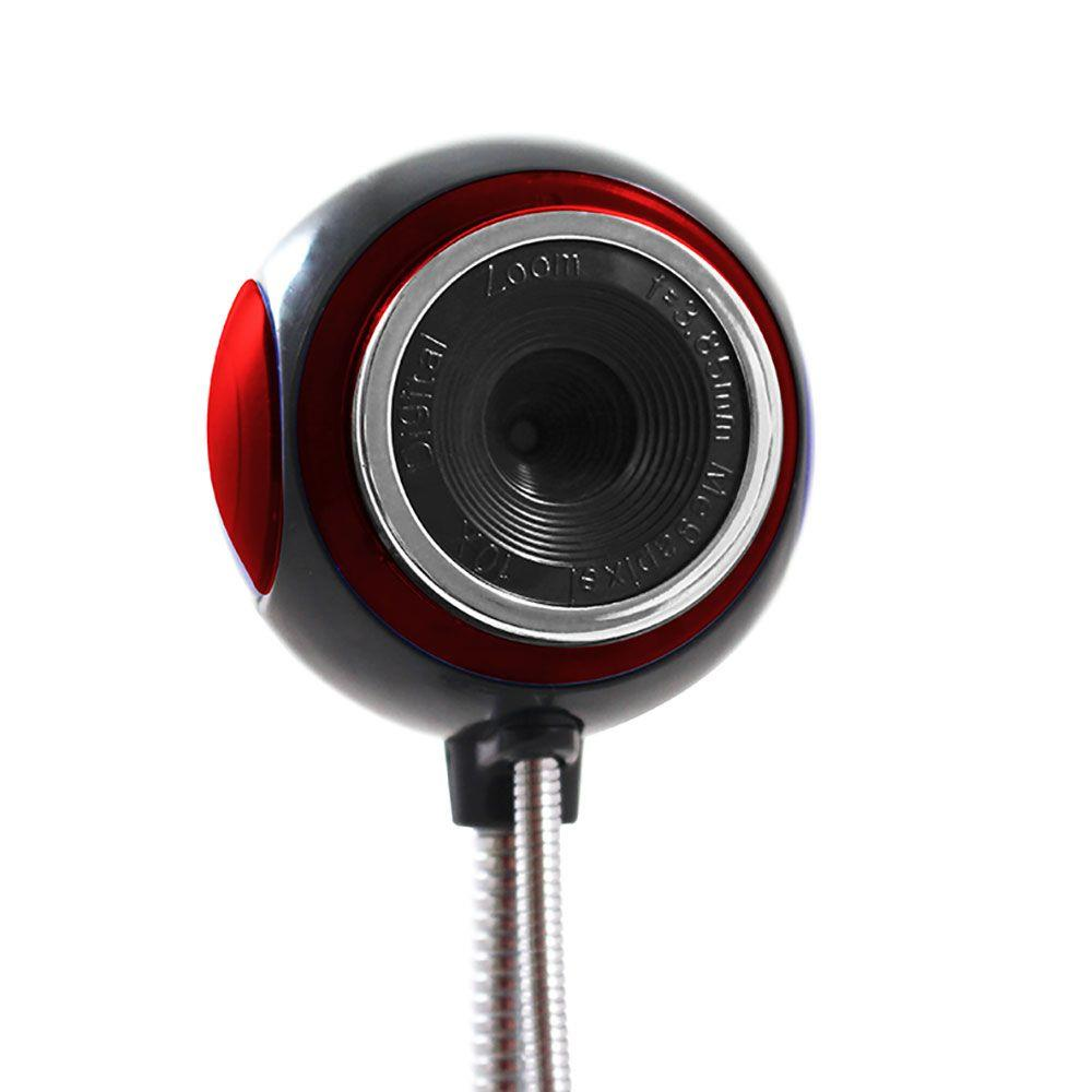 Webcam Com Microfone Haste Flexível Redonda 30Fps 15 Megapixels Zoom 3.85