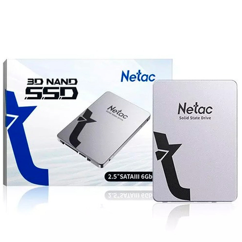 HD SSD Netac 128GB 2.5`SataIII 560Mbps de Leitura 520Mbps de Gravação - Aluminio