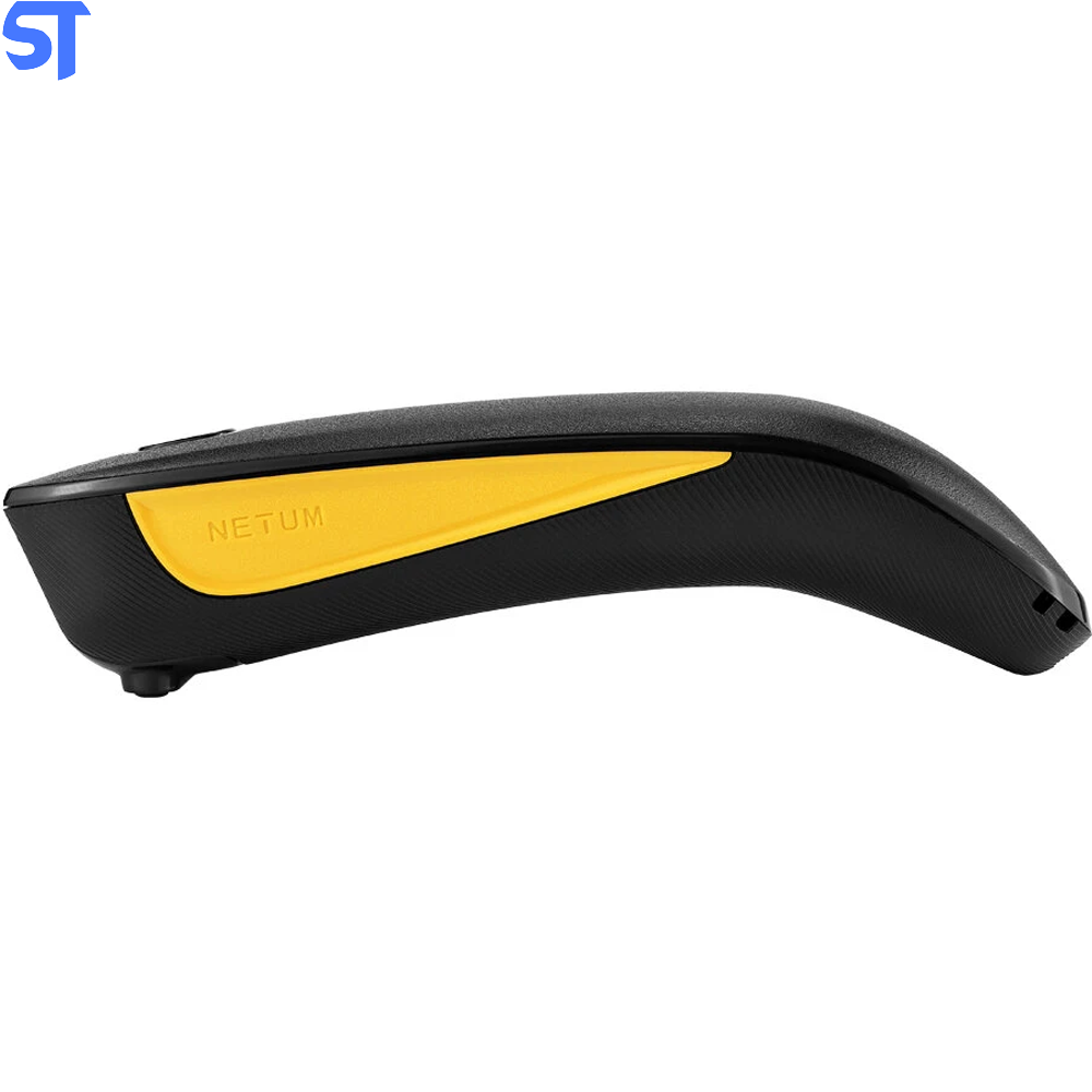 Leitor Código De Barras Bluetooth E USB NETUM C750 Preto Com Amarelo