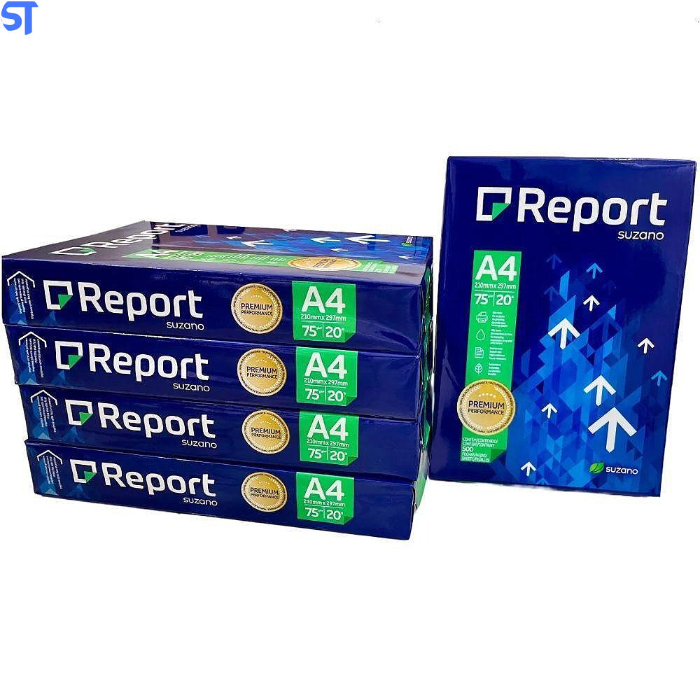 Caixa Com 5 Resmas De Papel A4 Sulfite Report Premium 75g 500 Folhas 210mm X 297mm 5114